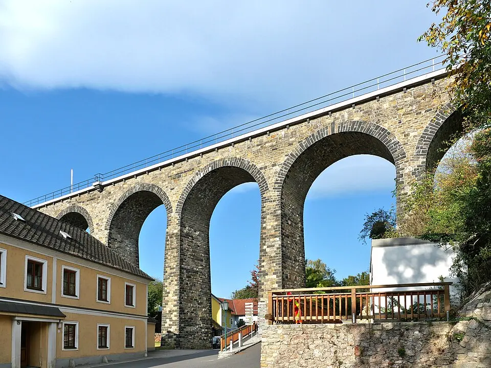 Bahnlinie mit Viadukt, Emmersdorf