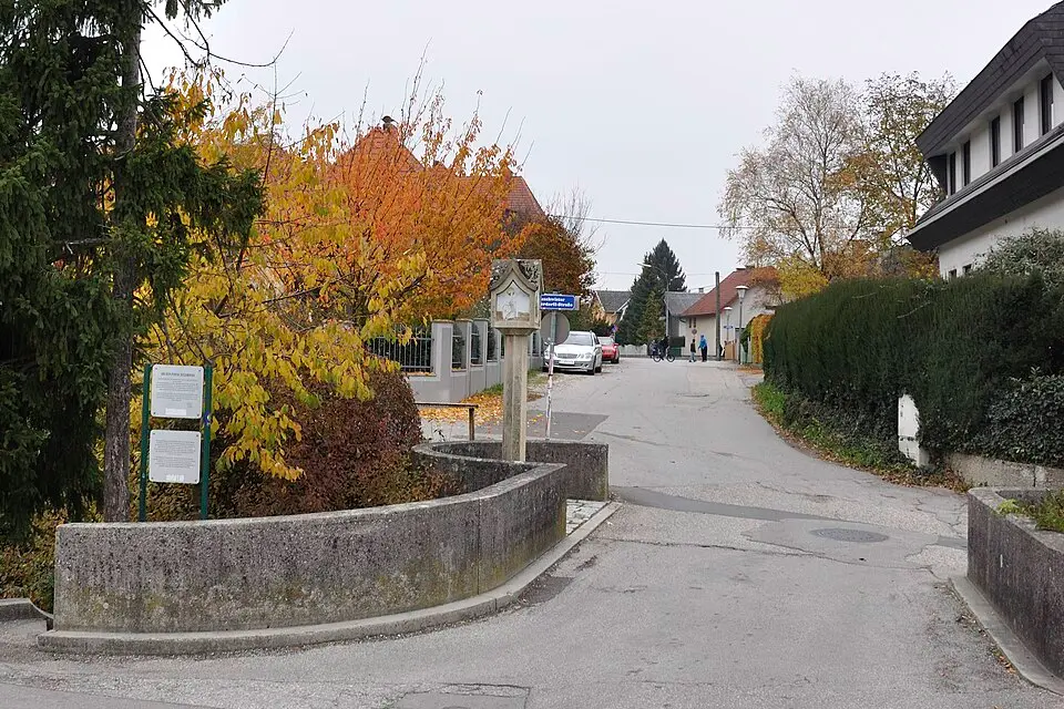 Bleicherbachbrücke mit Bildstock und Stiegenanlage