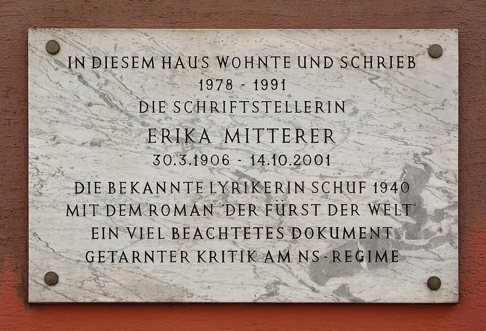 Gedenktafel Erika Mitterer