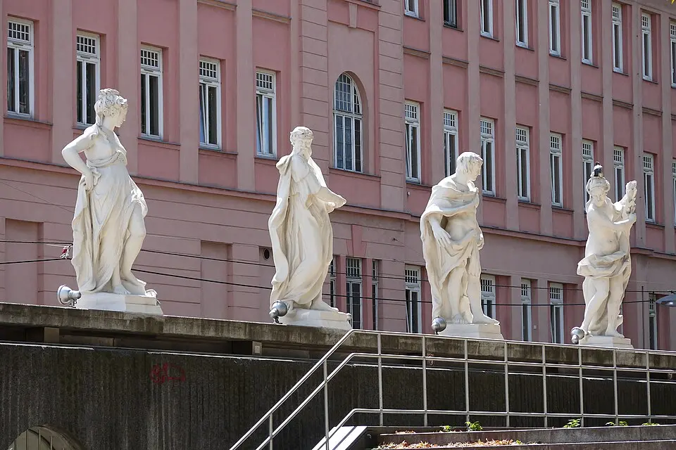 Figuren am Eingang zum Esterházypark