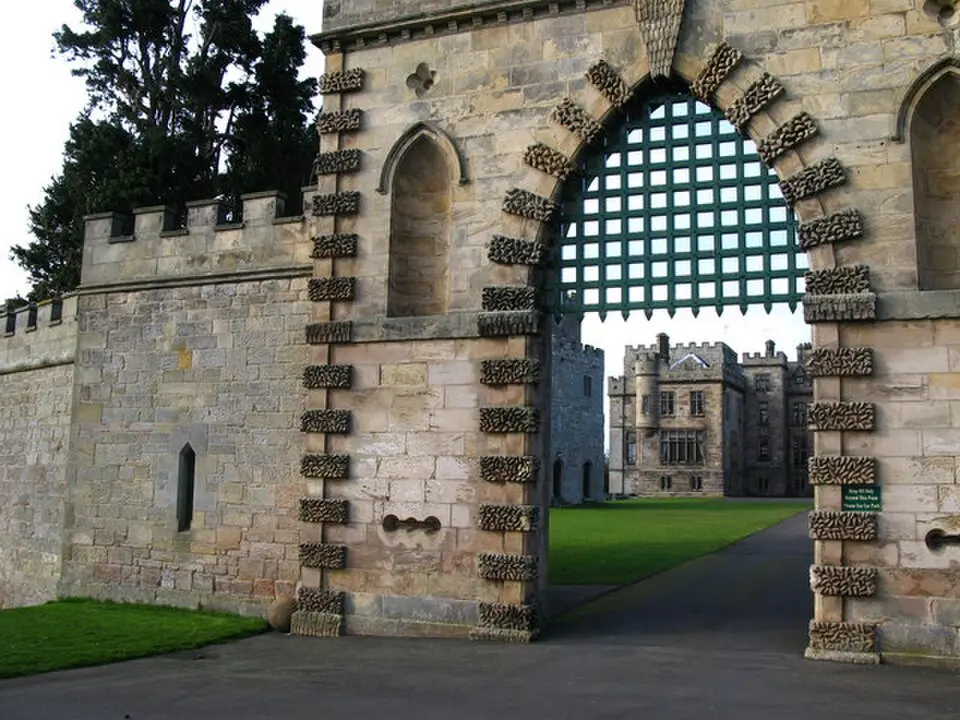 Ford Castle Portcullis Gate, Armoury Tower and Forecourt Walls to Ford Castle